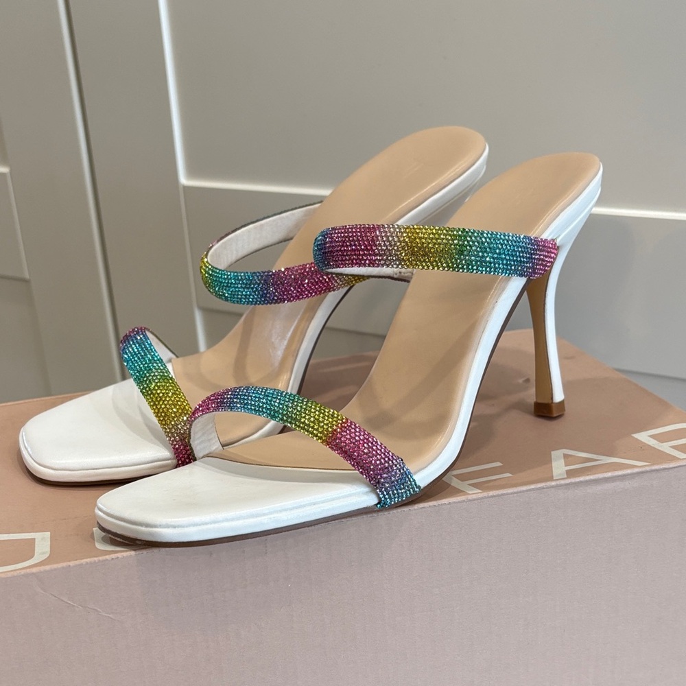 Multicolor Rainbow Beaded Heels